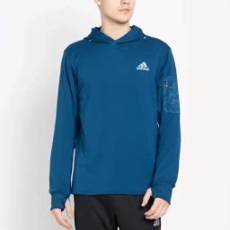 Adidas Blue Regular Fit Hooded Jacket-image-97