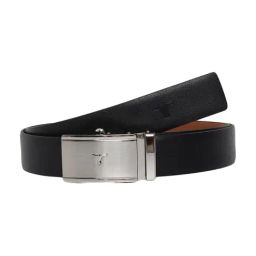 BULCHEE Tan & Black Leather Reversible Formal Belt for Men-image-85