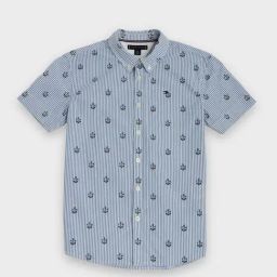 TOMMY HILFIGER Boys Blue Cotton Stripes Shirt-image-20