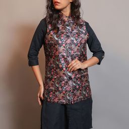 KALINI Printed Nehru Jacket-image-71