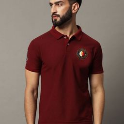 HUSHBUCKS Men Polo Collar Raw Edge T-shirt-image-26