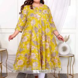 Miravan Yellow Printed Kurtas-image-6