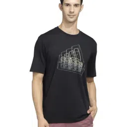 Adidas Black Cotton Regular Fit Printed Sports T-Shirt-image-12
