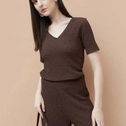 Code By Lifestyle Brown Regular Fit Top-image-19