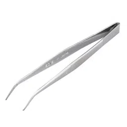 AS ONE Stainless Steel Tweezers Bent Tip, 6-531-18-8