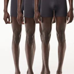 Lacoste Black Regular Fit Trunks - Pack Of 3-image-5