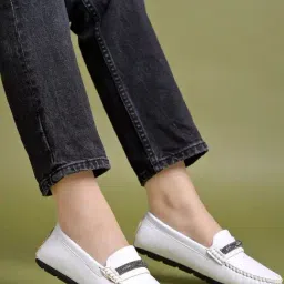 Shoetopia Women's White Casual Loafers-picture-26