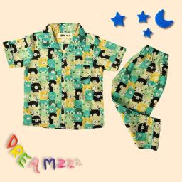 Tippy Top Kids Green Printed Shirt with Pants-image-91