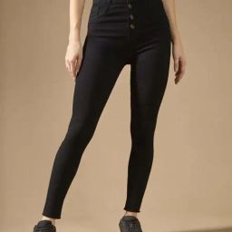 DOLCE CRUDO Black Plain Jeans-image-70