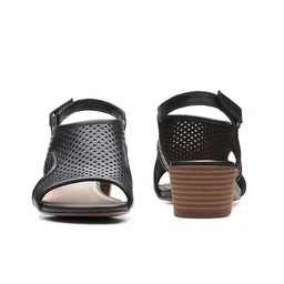 Clarks Laser Cuts Leather Block Heel Mules image 4