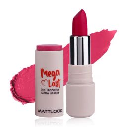 Matt Look Mega Last No Transfer Matte Lipstick Poppy Magenta-12 - 3.8 gm-7
