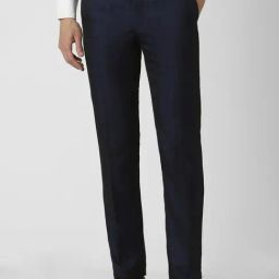 Van Heusen Navy Slim Fit Checks Trousers-image-85
