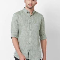 Giordano Green Cotton Slim Fit Shirt-picture-26