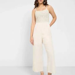 Honey By Pantaloons Beige Slim Fit Self Pattern Jumpsuit-picture-12