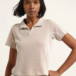 Studiofit by Westside Brown Ribbed Top-image-99