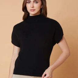 SHOWOFF Black Regular Fit Top-image-37