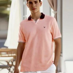 Allen Solly Peach Cotton Regular Fit Polo T-Shirt-image-71