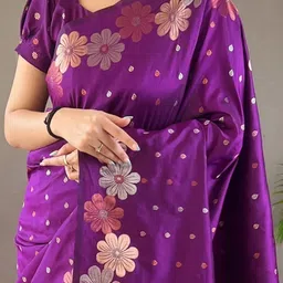 HERE&NOW Woven Design Zari Pure Silk Banarasi Saree image 3