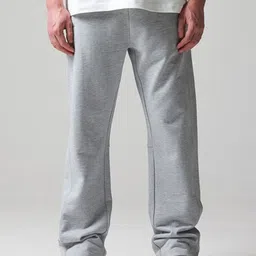 EVERDION Men Relaxed Straight Leg Fit Mid-Rise Joggers Trousers-image-63