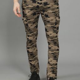 Hence Men Camouflage Printed Slim Fit Easy Wash Cargos Trousers-image-64