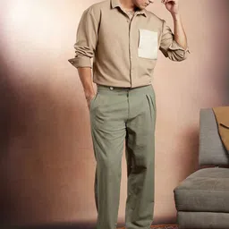 Campus Sutra Men Colourblocked Comfort Colourblocked Chest Pocket Casual Cotton Shirt-image-88