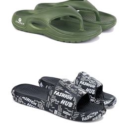 DRACKFOOT Pack Of 2 Sliders & Thong Flip-Flops-46