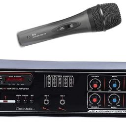 tech-unique 8 Transistor 4 Channel Stereo Power Amplifier with MIC/Bluetooth/USB/SD Card Slot/FM Radio/AUX Remote Control & Built-in Equalizer 5500 WATT Amplifier With Corded Premium MIC. image 1
