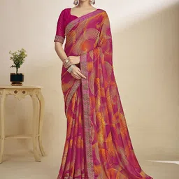 DIVASTRI Poly Chiffon Designer Saree-picture-5