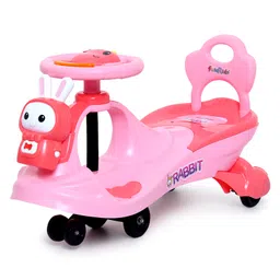 Funride Bunny Swing Car Ride On With Light & Music - Pink-picture-25