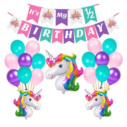 Party Propz Happy Birthday Balloons Set Unicorn Theme Multicolour - Pack of 29-image-89