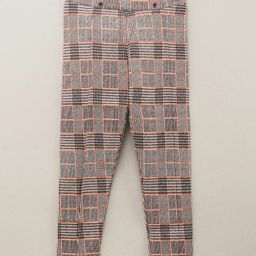 Vitamins Full Length  Check Trousers- Orange White-image-95