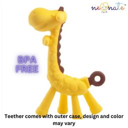 NeonateCare BPA Free, Flexible, Soft Silicone Giraffe Teether Suitable from 3 Months to 3 Years (Yellow)-17