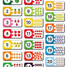 YaY Play 1-20 Number Matching Wooden Puzzles - 40 Pieces-13