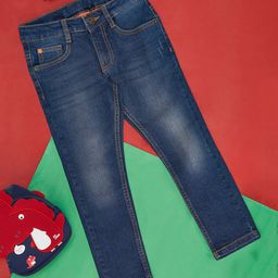 Pantaloons Junior Solid Button Down Jeans - Blue-image-46