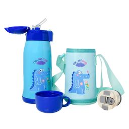 THE LITTLE LOOKERS Insulated Stainless Steel Sipper Bottle for Kids/Sipper School Bottle/Sipper Bottle with Straw/Travelling Water Bottle for Kids with Pop up Straw-Blue (550ml)-image-8