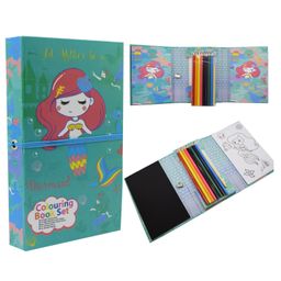Asera Colouring and Scratch Book with 8 Colour Pencils, Art and Craft Drawing Color Book Set for 3+ Years Old Boys, Girls Toddlers, Birthday Return Gift for Kids (Mermaid)-12