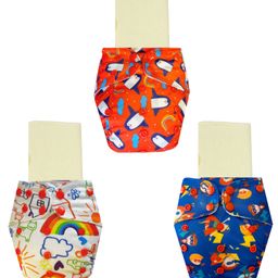 Dumbledo One Size Cloth Diaper with Hemp & Cotton Pad/Insert - Leak-Proof, Stylish, Superior Absorbency - Adjustable For 3 Months to 3 Years, Pack of 3-27