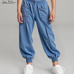 Arias Cotton Woven Ankle Length Jogger Fit Medium Washed Pleated Jeans - Blue-image-38