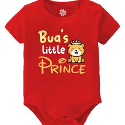 Baby Buzz 100% Cotton Half Sleeves Buas Little Prince Text Printed Onesie - Red-image-67