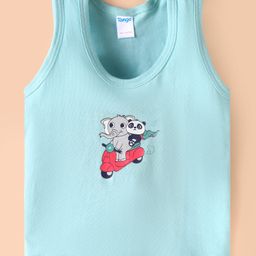 Tango Single Jersey Knit Sleeveless Vest With Elephant Print - Light Orange-image-50