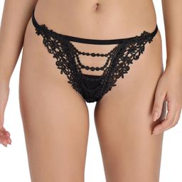 Selfcare Cotton Lycra Low Rise Minimal Coverage Floral Vine Patch Thong Panty-SN3685-11