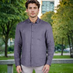 Celio Men Classic Regular Fit Solid Spread Collar Pure Linen Casual Shirt-picture-36