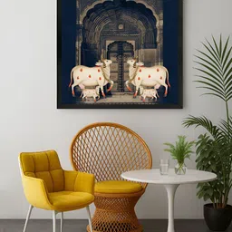 999Store Black & Off White 1 Piece Cows With Calves Canvas Wall Art-image-75