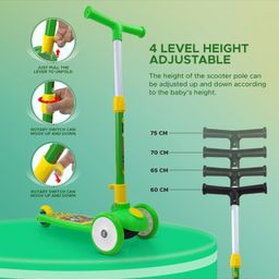 NHR Smart Kick Scooter with 3 Level Adjustable Height & Foldable Structure - Green image 3