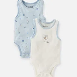 Juniors by Babyshop Infant Boys Pack Of 2 Printed Cotton Bodysuits-82