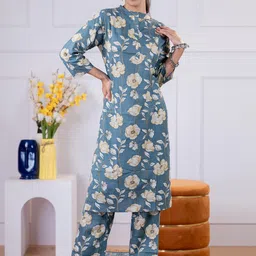 SUNEKH Women Floral Printed Cotton Kurta with Palazzos-picture-21