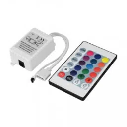 12V 5050 RGB LED Strip Controller box with 24 Key IR Remote Control-3