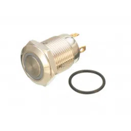 16mm 24V Ring (Red Light) Self-Lock Non-Momentary Metal Push-button Switch-5