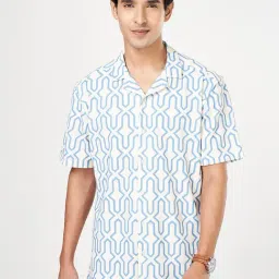 Byford By Pantaloons White Relaxed Fit Printed Shirt-picture-5