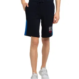 Van Heusen Navy Cotton Regular Fit Printed Shorts-picture-14